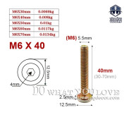 Bulong Lục Giác Chìm M6 x 40 mm – 25 Con